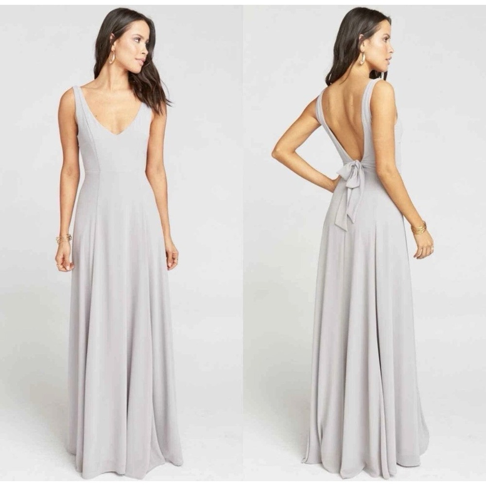 Show Me Your Mumu Jenn Maxi Dress Size XL Gray Open Back Bridesmaid Formal New